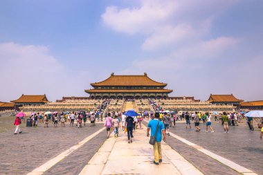 Zhujiajiao, Çin - 26 Temmuz 2014: Taoist tapınakta Zhujiajiao Köyü