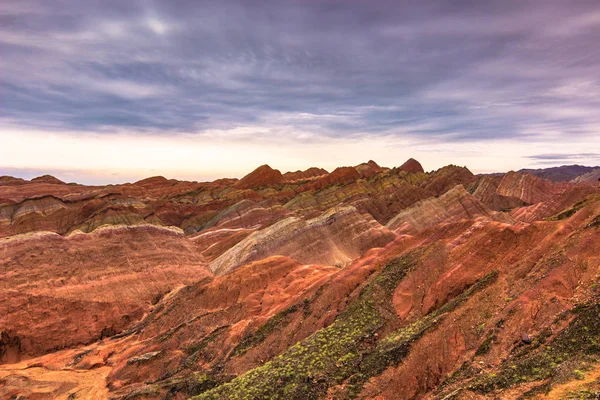 Zhangye Čína Srpna 2014 Duhové Hory Danxia Krajiny Zhangye Čína — Stock fotografie