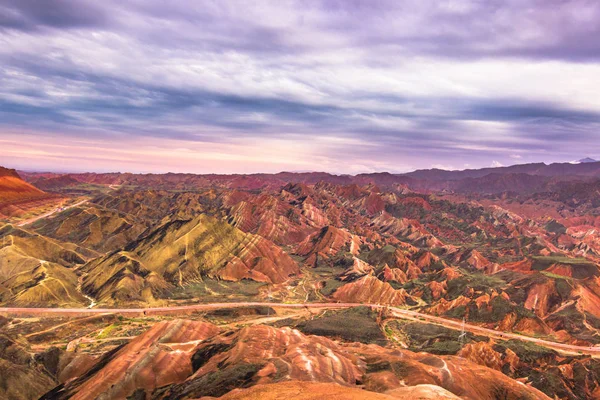 Zhangye Chine Août 2014 Montagnes Arc Ciel Relief Danxia Zhangye — Photo