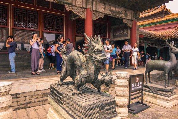 Beijing, China - July 20, 2014: Statue of an animal in the Forbidden city — Stock Photo, Image