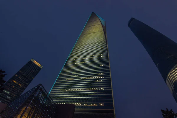 Šanghaj, Čína - 25. července 2014: Shanghai World Financial Center — Stock fotografie