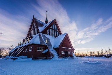Lapland, İsveç - 29 Ocak 2014: Kiruna, İsveç Kilisesi