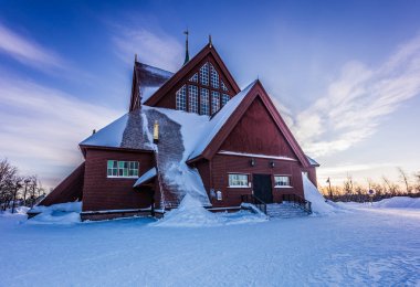 Lapland, İsveç - 29 Ocak 2014: Kiruna, İsveç Kilisesi