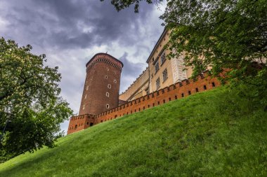 Krakow, Polonya - 12 Mayıs 2016: Wawel Kalesi Krakow, Polonya'nın eski şehir