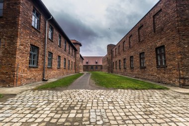 Auschwitz, Polonya - 14 Mayıs 2016: Auschwitz bir toplama kampı, Polonya