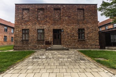 Auschwitz, Polonya - 14 Mayıs 2016: Auschwitz bir toplama kampı, Polonya
