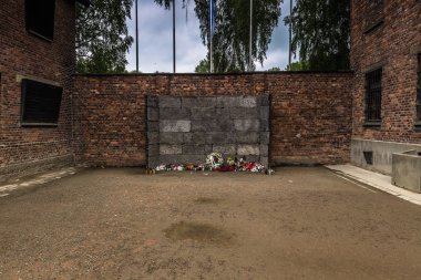 Auschwitz, Polonya - 14 Mayıs 2016: Auschwitz bir toplama kampı, Polonya