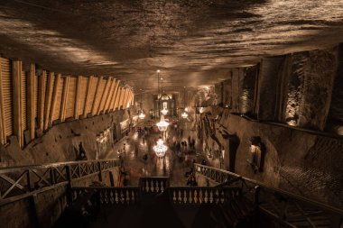 Wieliczka, Polonya - 14 Mayıs 2016: Katedrali Wieliczka tuz madenleri, Polonya