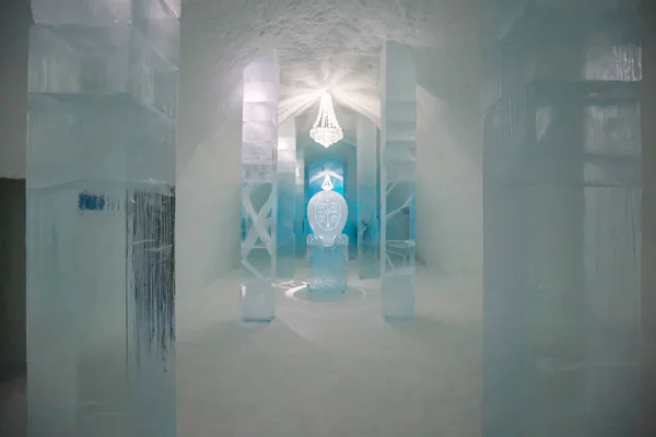 Laponia, Suecia - 31 de enero de 2014: Dentro del Hotel Ice en Jukkasjarvi, Suecia —  Fotos de Stock