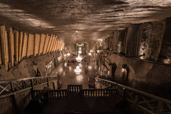 Wieliczka, Polonya - 14 Mayıs 2016: Katedrali Wieliczka tuz madenleri, Polonya