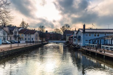 Norrtalje İsveç - 1 Nisan 2017: Norrtalje, İsveç'in eski şehir