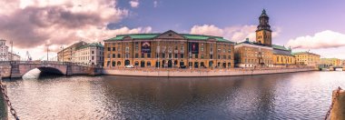 Göteborg, İsveç - 14 Nisan 2017: Gothenburg Kanallar Panoraması