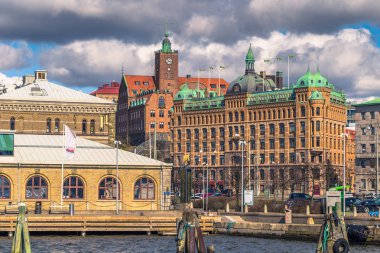 Göteborg, İsveç - 14 Nisan 2017: Harbor Gothenburg, İsveç