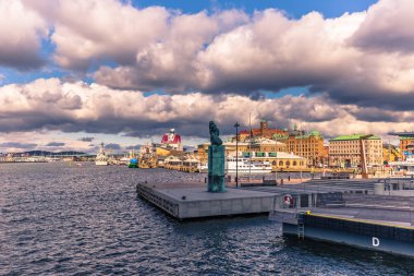 Göteborg, İsveç - 14 Nisan 2017: Gothenburg sahil Panoraması