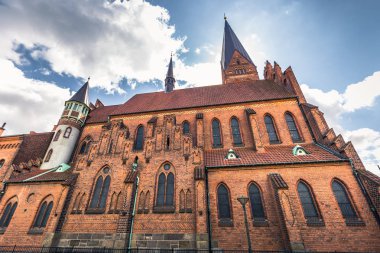 Odense, Danimarka - 29 Nisan 2017: Odense eski kasaba kilisede