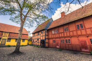 Odense, Danimarka - 29 Nisan 2017: Eski kasaba Odense