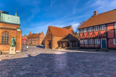 Ribe, Danimarka - 30 Nisan 2017: Eski kasaba Ribe