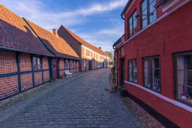 Ribe, Danimarka - 30 Nisan 2017: Eski kasaba Ribe