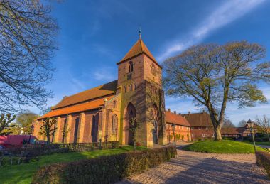 Ribe, Danimarka - 30 Nisan 2017: Eski kasaba Ribe kilisede