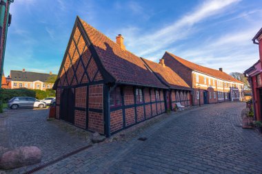 Ribe, Danimarka - 30 Nisan 2017: Eski kasaba Ribe