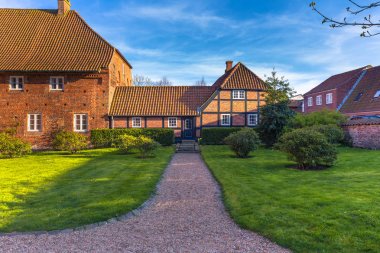 Ribe, Danimarka - 30 Nisan 2017: Eski kasaba Ribe