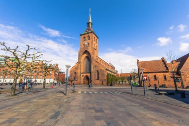 Odense, Danimarka - 29 Nisan 2017: Odense şehir merkezi