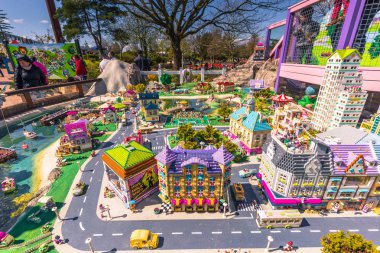 Bilund, Danimarka - 30 Nisan 2017: Minyatür Legoland, Bilund içinde