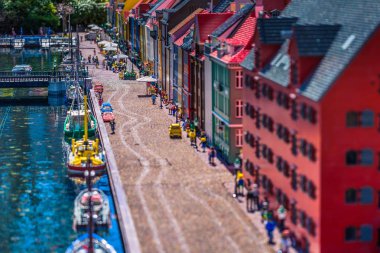Bilund, Danimarka - 30 Nisan 2017: Minyatür Legoland, Bilund içinde