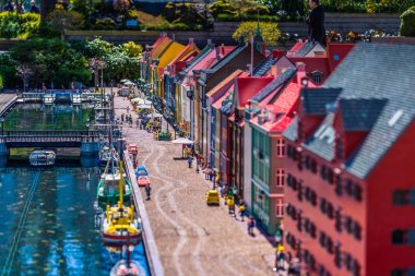 Bilund, Danimarka - 30 Nisan 2017: Minyatür Legoland, Bilund içinde