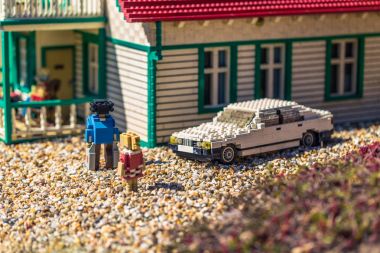 Bilund, Danimarka - 30 Nisan 2017: Minyatür Legoland, Bilund içinde