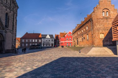 Ribe, Danimarka - 30 Nisan 2017: Eski kasaba Ribe