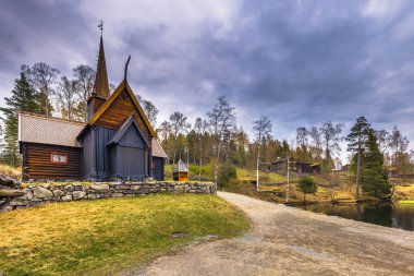 Lillehammer, Norveç - 13 Mayıs 2017: Garmo çıta kilisede Lillehammer