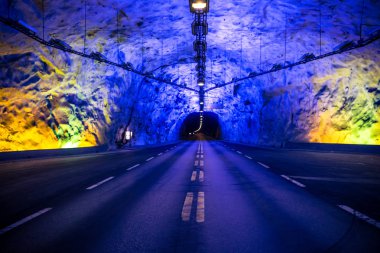 Laerdal, Norveç - 14 Mayıs 2017: Laerdal tüneli, Norveç içinde
