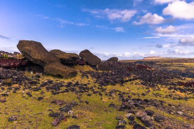 Ahu Akahanga, Paskalya Adası - 10 Temmuz 2017: Ahu Ak peyzaj