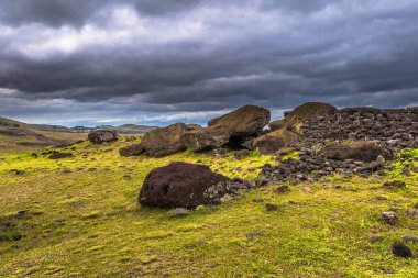 Ahu Vinapu, Paskalya Adası - 11 Temmuz 2017: Ahu Vinapu, Paskalya Adası, kutsal yer