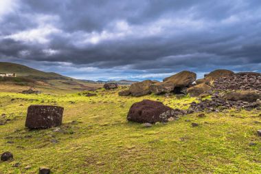 Ahu Vinapu, Paskalya Adası - 11 Temmuz 2017: Ahu Vinapu, Paskalya Adası, kutsal yer