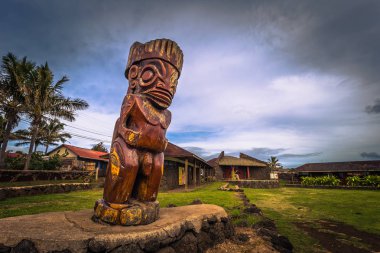 Hanga Roa, Paskalya Adası - 11 Temmuz 2017: Köy, Hanga Roa