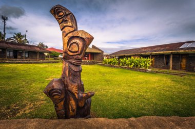 Hanga Roa, Paskalya Adası - 11 Temmuz 2017: Köy, Hanga Roa