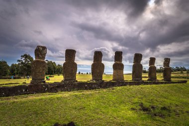Ahu Akivi, Paskalya Adası - 11 Temmuz 2017: Ahu Akivi Moai altar