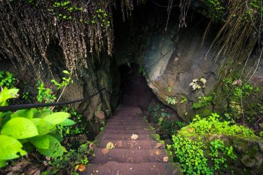 Galapagos Adaları - 22 Temmuz 2017: Lav tünelleri Santa Cruz