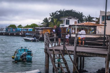 Galapagos Adaları - 24 Ağustos 2017: Harbor, Puerto Ayora s