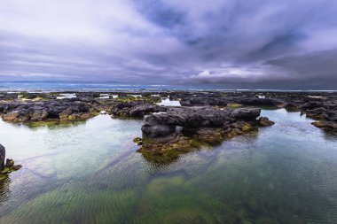 Galapagos Adaları - 26 Ağustos 2017: Peyzaj lav tünelleri Isabela Adası, Galapagos Adaları, Ekvador
