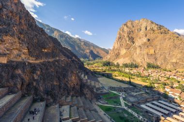 Kutsal vadi, Peru - 02 Ağustos 2017: Ollantayt eski sitenin