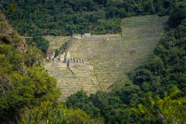 Inca Trail, Peru - 03 Ağustos 2017: Eski panoramik manzarasını