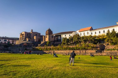 Cusco, Peru - 31 Temmuz 2017: Kilise, Santo Doming eski t