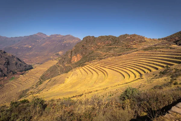 Valle Sagrado Perú Agosto 2017 Antiguas Ruinas Pisac Valle Sagrado — Foto de Stock