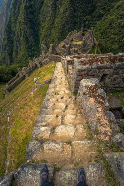 Inca Trail, Περού - 03 Αυγούστου 2017: Αρχαία ερείπια του Winay Wayna — Φωτογραφία Αρχείου