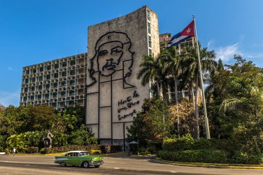 Havana, Küba - 27 Mart 2016: Che Guevara Havana'da portresi