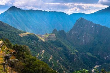 Machu Picchu, Peru - 03 Ağustos 2017: Machu Pic antik kalıntıları