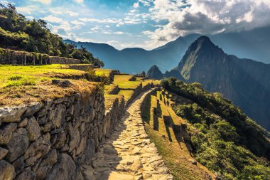Machu Picchu, Peru - 03 Ağustos 2017: Machu Pic antik kalıntıları